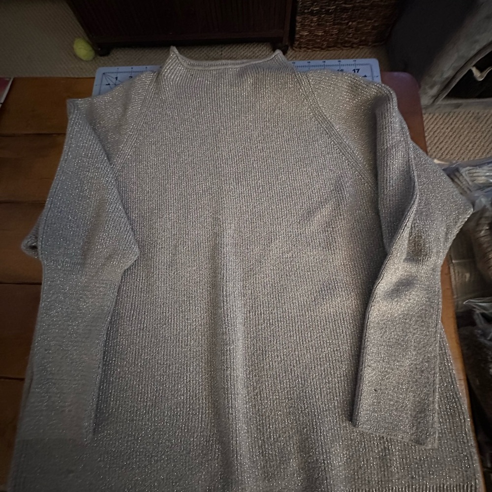 Maurices Women's Metallic Gray Crewneck Sweater